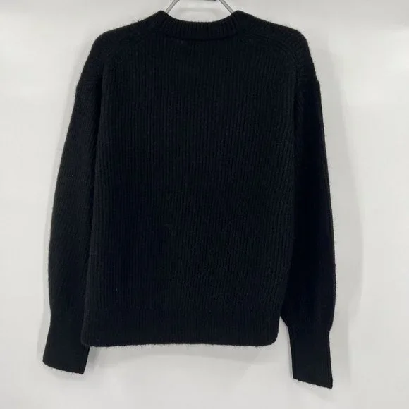 Quince Women's Black Baby Alpaca-Merino Wool Crew Neck Pullover Sweater sz M NWT - Picture 3 of 4